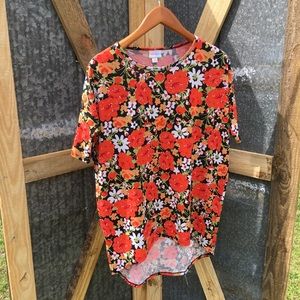 LuLaRoe XS Irma Tunic Top High Low Floral